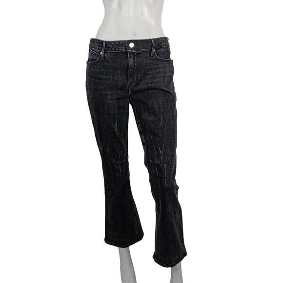 RtA size 29 Cropped Kick Flare Denim Jeans black wash - Picture 1 of 13